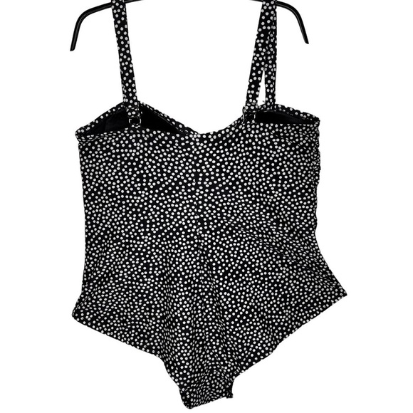 Catalina Polka Dot One Piece Plus Size Swimsuit Size 2X 18 20 Black White Retro - Picture 4 of 11